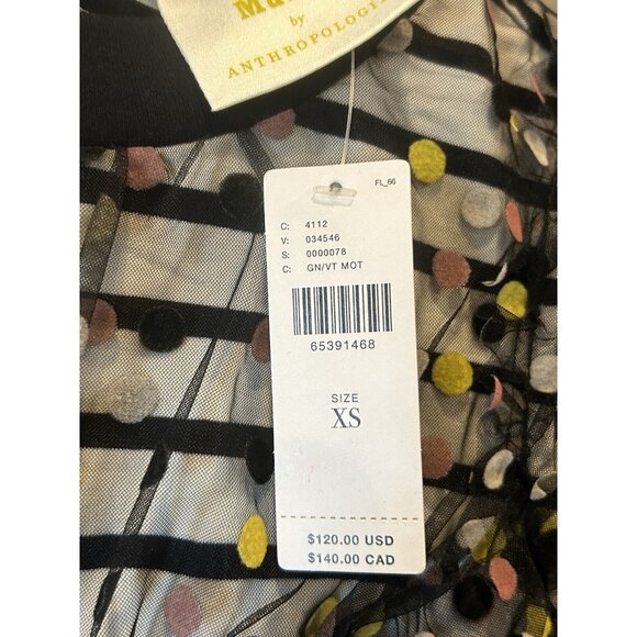 NWT Maeve by Anthropologie XS Polka-Dot Striped Confetti Sleeveless Shirt - Picture 4 of 9